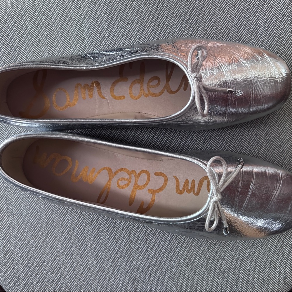 Sam Edelman Silver Metallic Ari Ballet Flats